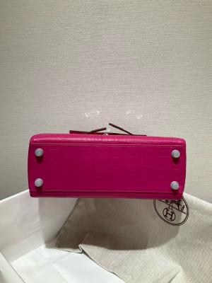 wholesale quality hermes kelly 25 matte niloticus crocodile j5 rose scheherazade phw